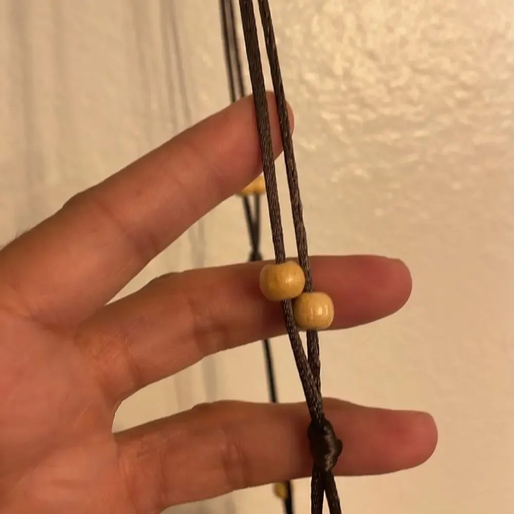 Handmade wooden bead satchel